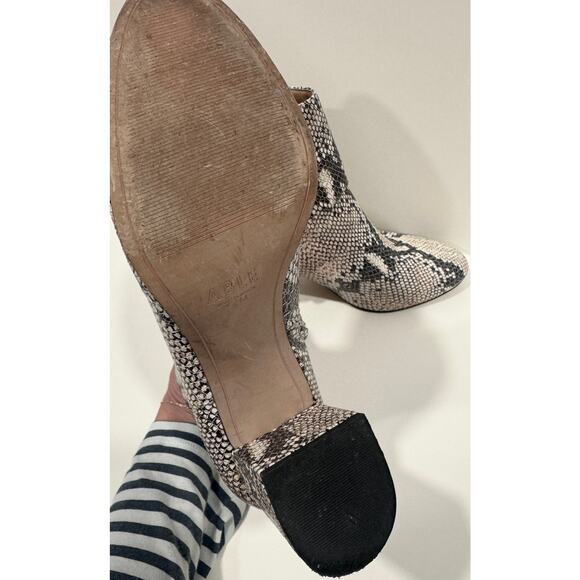 ABLE Celina Leather Snakeskin Block Heel Bootie Ankle Boots Size 7 - Picture 7 of 9